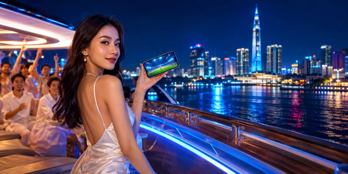 Không gian gaming sáng đèn neon tại TP.HCM với màn hình hiển thị danh sách trò chơi mới nhất